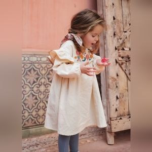Louise Misha Illia embroidered corduroy dress, 10Y